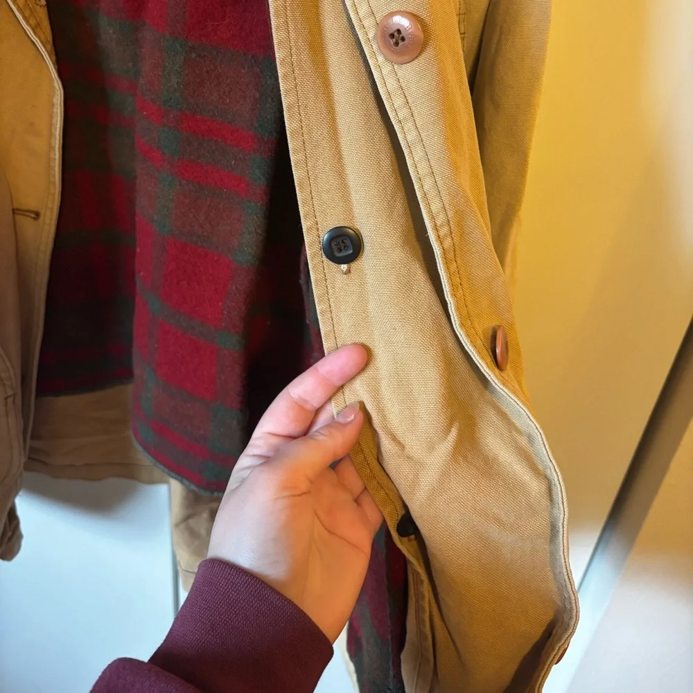 Vintage L.L Bean Barn Coat Flannel lined Canvas Workwear - Picture 7 of 7